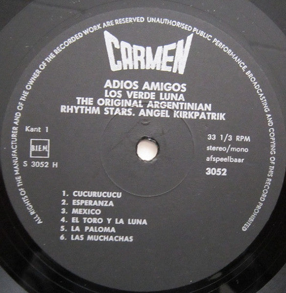 Los Verde Luna / The Original Argentinian Rhythm Stars / Angel Kirkpatrik – Adios Amigos (LP) 46278