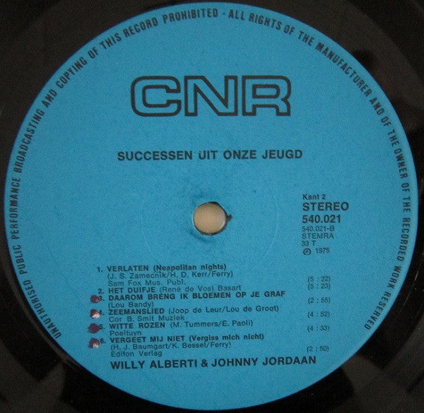 Willy Alberti und Johnny Jordaan – Erfolge aus unserer Jugend (LP) 43403