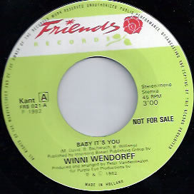 Winni Wendorff, Dance Reaction - Baby It's You 09945 Vinyl Singles Vinyl Goed / Hoes Goed