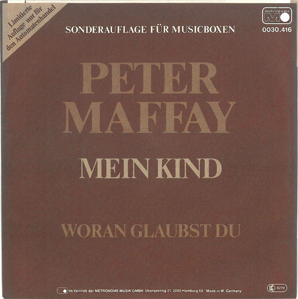 Peter Maffay - Mein Kind 34826 Vinyl Singles Vinyl Goed / Hoes Goed