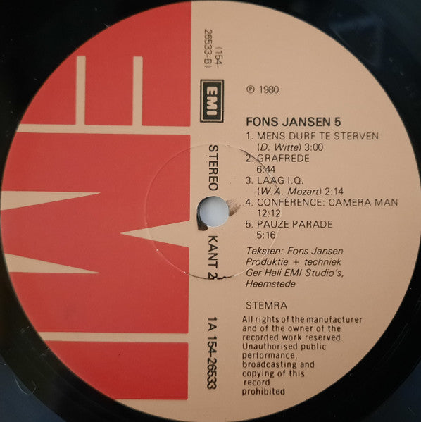 Fons Jansen (LP) 45342 Vinyl LP Dubbel Vinyl Goed / Hoes Goed