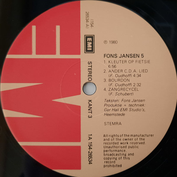 Fons Jansen (LP) 45342 Vinyl LP Dubbel Vinyl Goed / Hoes Goed