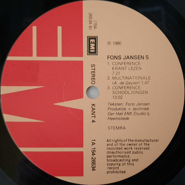 Fons Jansen (LP) 45342 Vinyl LP Dubbel Vinyl Goed / Hoes Goed