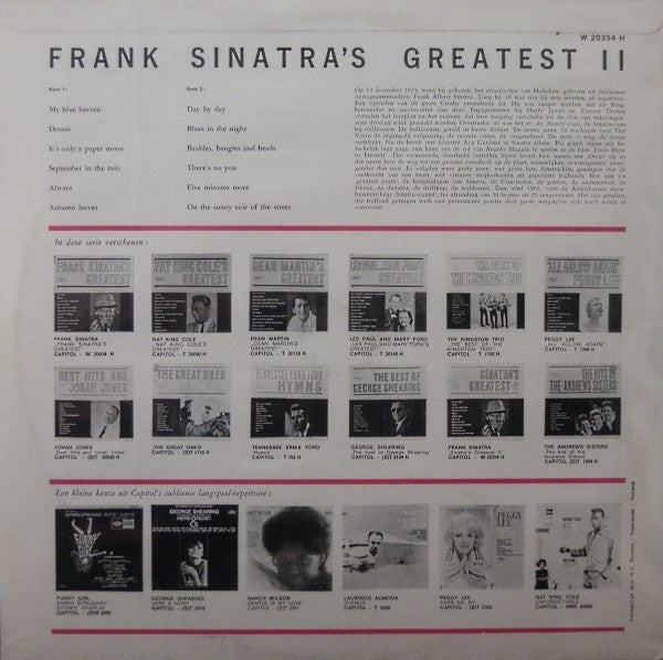 Frank Sinatra - Sinatra's Greatest - 2 (LP) 49588 Vinyl LP Vinyl Goed / Hoes Goed