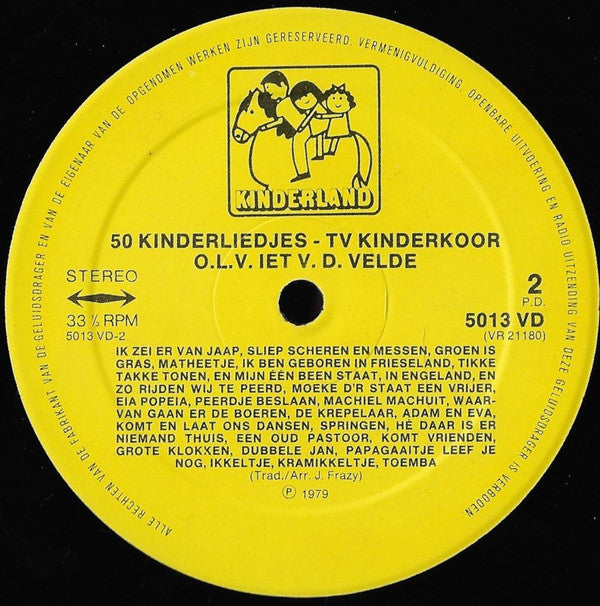 T.V. Kinderkoor - 50 Kinderliedjes 2 (LP) 50893 Vinyl LP Vinyl Goed / Hoes Goed