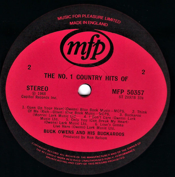 Buck Owens - The No. 1 Country Hits Of Buck Owens (LP) 41003 Vinyl LP Vinyl Goed / Hoes Goed