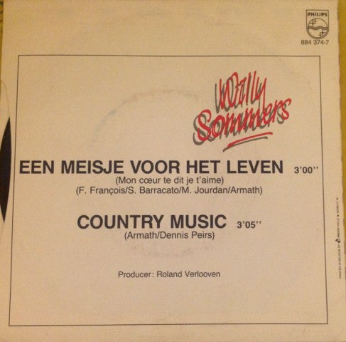 Willy Sommers - Een Meisje Voor Het Leven 36085 Vinyl Singles Vinyl Goed / Hoes Goed