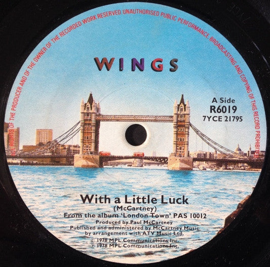 Wings - With A Little Luck 39186 Vinyl Singles Vinyl Goed / Hoes Generic