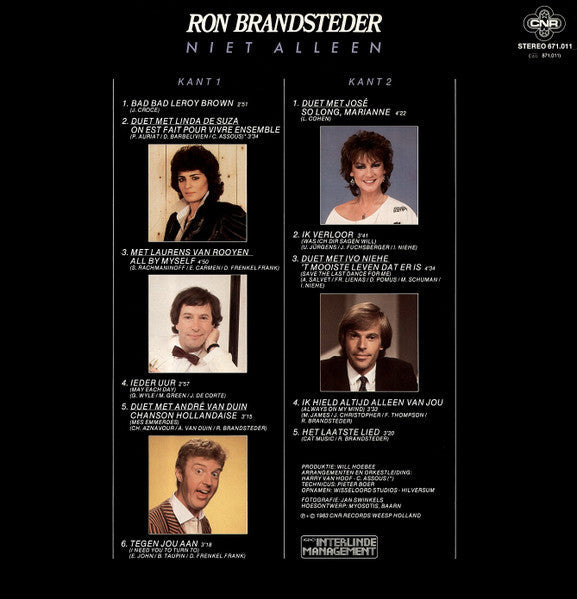 Ron Brandsteder - Niet Alleen (LP) 50368 Vinyl LP Vinyl Goed / Hoes Goed