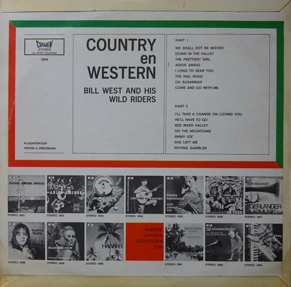 Bill West And His Wild Riders - Country & Western (LP) Vinyl LP Vinyl Zeer Goed / Hoesje Goed "VINYLSINGLES.NL"