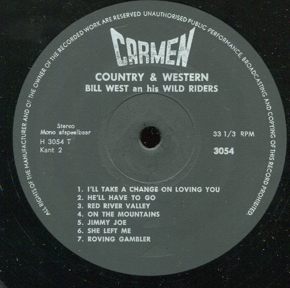 Bill West And His Wild Riders – Country & Western (LP) 44195