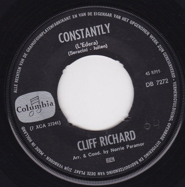 Cliff Richard - Constantly 34225 Vinyl Singles Vinyl Goed / Hoes Goed