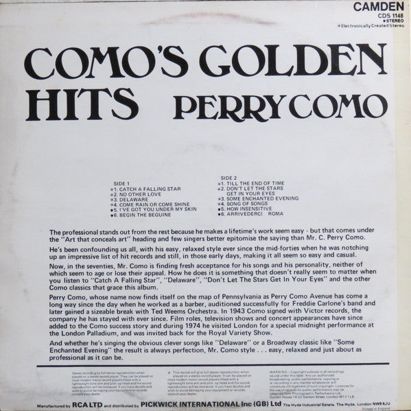 Perry Como - Como's Golden Hits (LP) 42130 Vinyl LP Vinyl Goed / Hoes Goed