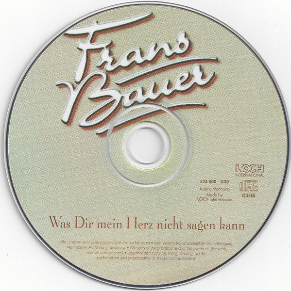 Frans Bauer - Was Dir Mein Herz Nicht Sagen Kann (CD) 70789 Compact Disc Goede Staat