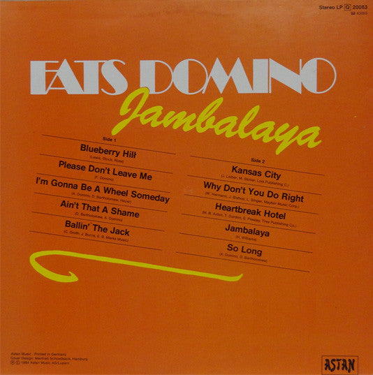 Fats Domino - Jambalaya (LP) Vinyl LP Vinyl Zeer Goed / Hoesje Goed "VINYLSINGLES.NL"