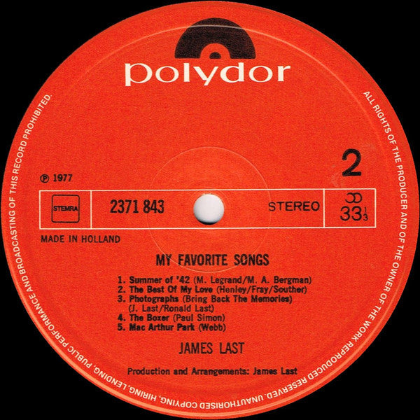 James Last - Meine Lieblingslieder (LP) 41212