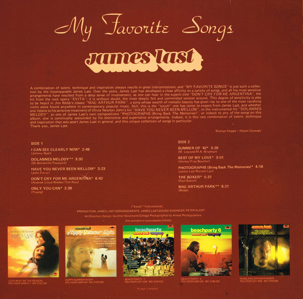 James Last - My Favorite Songs (LP) 41212 Vinyl LP Vinyl Goed / Hoes Goed