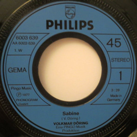 Volkmar Döring - Sabine 22770 Vinyl Singles Vinyl Goed / Hoes Goed