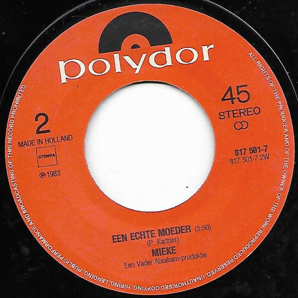 Mieke - Zonder Liefde Zonder Toekomst Zonder Hoop 17155 Vinyl Singles Vinyl Goed / Hoes Goed