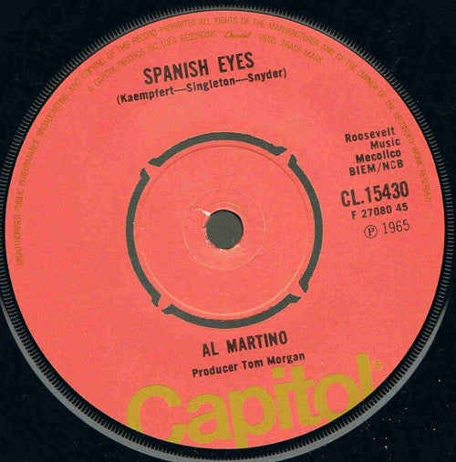 Al Martino - Spanish Eyes 19302 Vinyl Singles Vinyl Goed / Hoes Generic