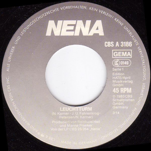 Nena - Leuchtturm Vinyl Singles Vinyl Goed / Hoes Goed