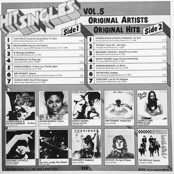 Various - Hitsingles Vol. 5 (LP) 46959 Vinyl LP Vinyl Goed / Hoes Goed