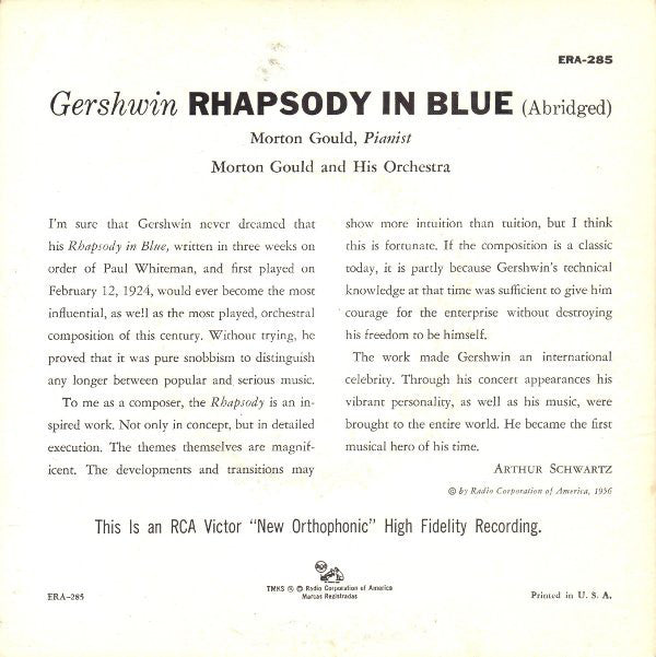 George Gershwin Morton Gould und sein Orchester – Rhapsody in Blue (gekürzte Fassung) 19081