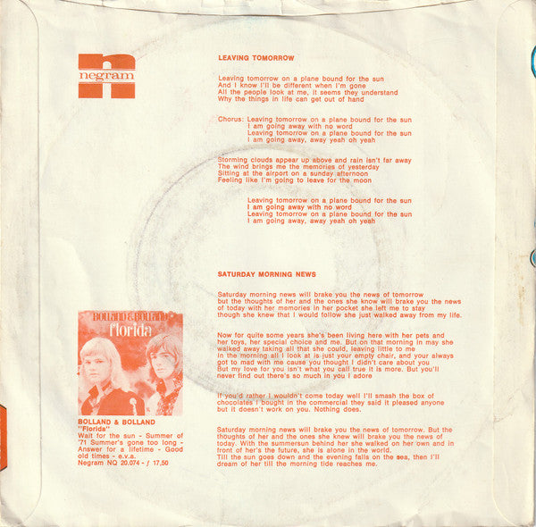 Bolland & Bolland - Leaving Tomorrow 17204