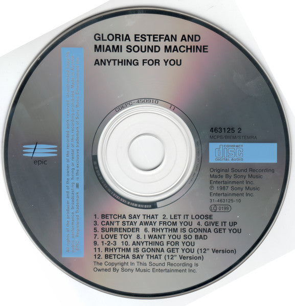 Miami Sound Machine - Anything For You (CD) 70372 Compact Disc Goede Staat