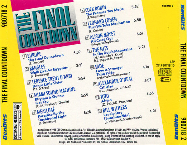 Various - The Final Countdown (CD) 70515 Compact Disc Goede Staat