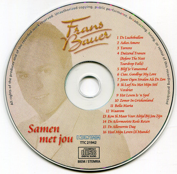 Frans Bauer - Samen Met Jou (CD) Compact Disc Goede Staat "VINYLSINGLES.NL"