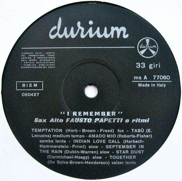 Fausto Papetti – I Remember (LP) 40968