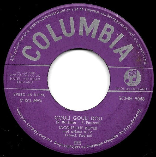 Jacqueline Boyer - Tom Pillibi 38025 Vinyl Singles Vinyl Goed / Hoes Generic