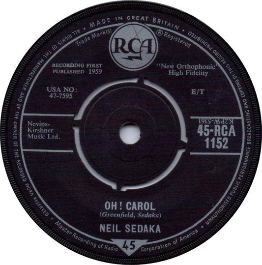 Neil Sedaka - Oh ! Carol 42205 Vinyl Singles Vinyl Goed / Hoes Generic