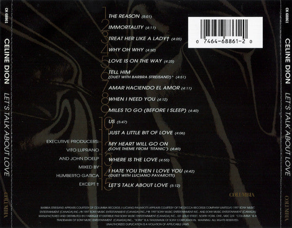 Céline Dion - Let's Talk About Love (CD) 70861 Compact Disc Goede Staat