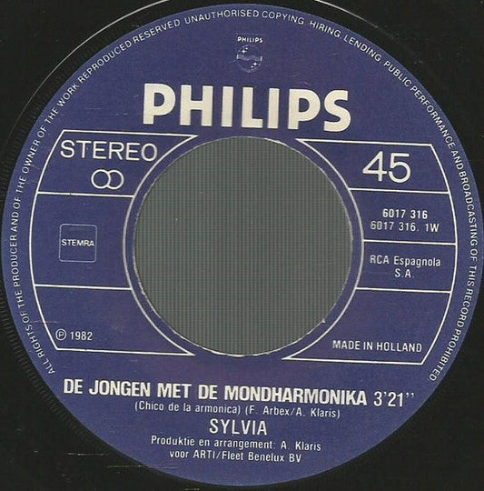 Sylvia - De Jongen Met De Mondharmonika 39219 Vinyl Singles Vinyl Goed / Hoes Generic
