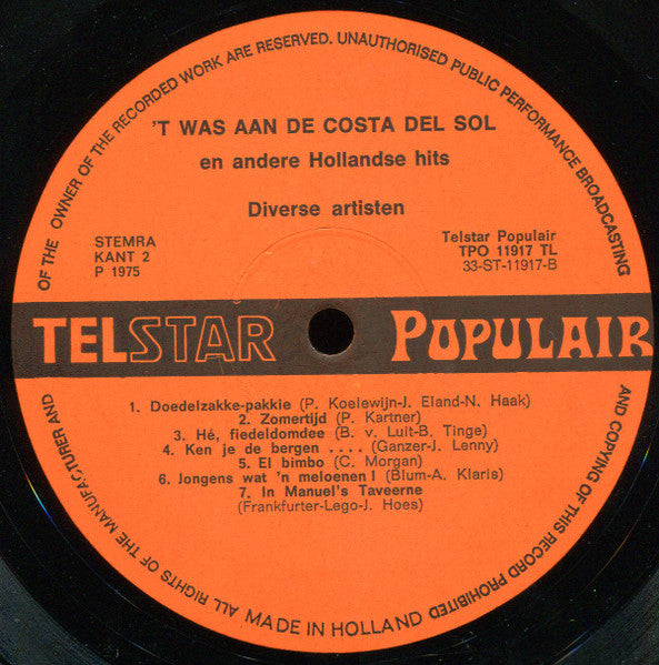 Verschiedene – 'T Was Aan De Costa Del Sol (LP) 49606