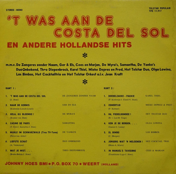 Verschiedene – 'T Was Aan De Costa Del Sol (LP) 49606