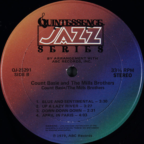 Count Basie & The Mills Brothers - Count Basie & The Mills Brothers (LP) Vinyl LP Vinyl Zeer Goed / Hoesje Goed "VINYLSINGLES.NL"