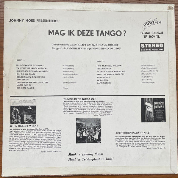 Jean Kraft - Johnny Hoes Presenteert: Mag Ik Deze Tango? (LP) 49988 Vinyl LP Vinyl Goed / Hoes Goed