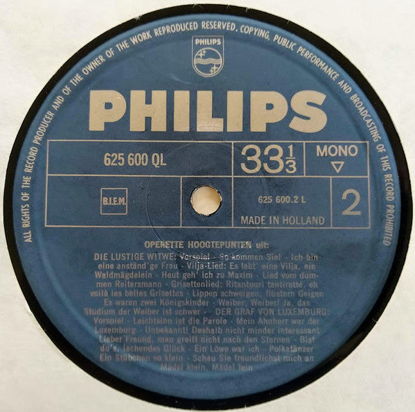 Various - Höhepunkte berühmter Operetten (LP) 49678