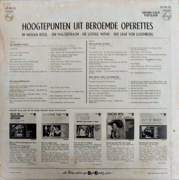 Various - Hoogtepunten Uit Beroemde Operettes (LP) 49678 Vinyl LP Vinyl Goed / Hoes Goed