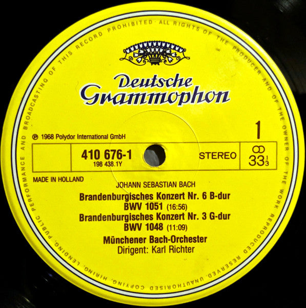 Johann Sebastian Bach – Karl Richter – Brandenburgische Konzerte 1·3·6 (LP) 48699