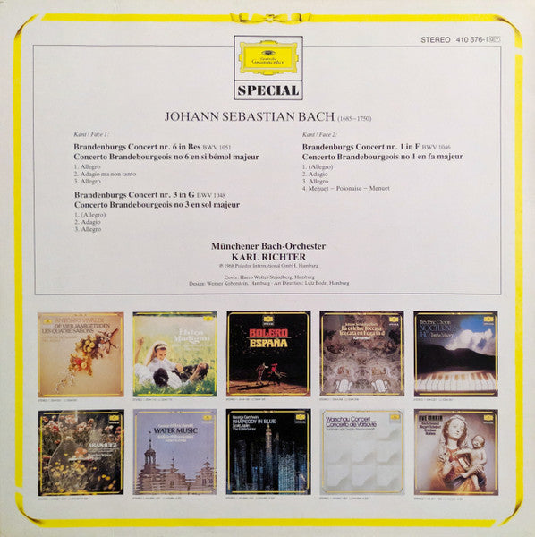 Johann Sebastian Bach - Karl Richter - Brandenburgische Konzerte 1·3·6 (LP) 48699 Vinyl LP Vinyl Goed / Hoes Goed