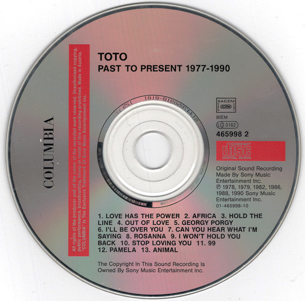 Toto - Past To Present 1977-1990 (CD) 70781 Compact Disc Goede Staat