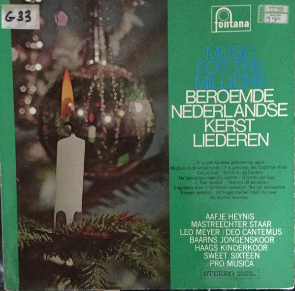 Various - Music For The Millions: Famous Dutch Christmas Carols (LP) 50855