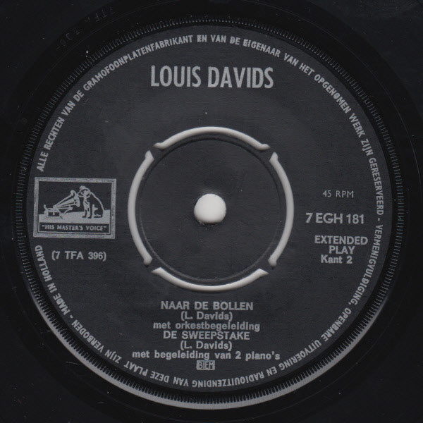 Louis Davids - De Olieman Heeft Een Fordje Opgedaan 30706 Vinyl Singles EP Vinyl Goed / Hoes Goed