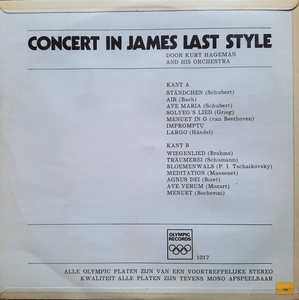 Kurt Hageman And His Orchestra - Concert In James Last Style (LP) 41375 Vinyl LP Vinyl Goed / Hoes Goed