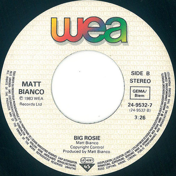 Matt Bianco - Get Out Of Your Lazy Bed 12273 Vinyl Singles Vinyl Goed / Hoes Goed