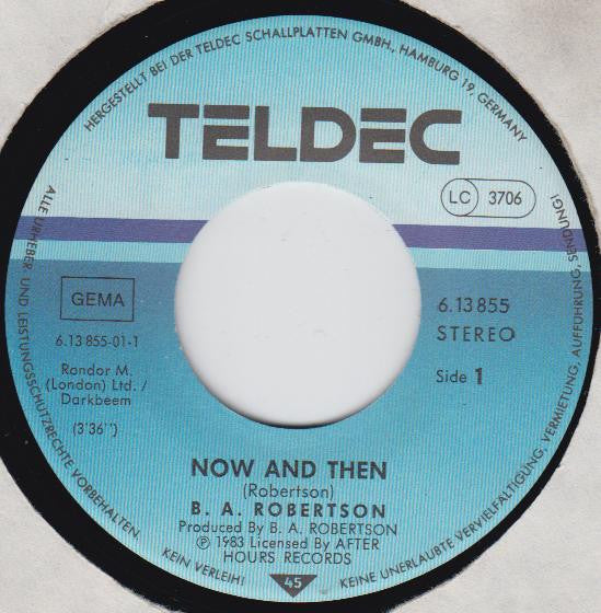 B. A. Robertson - Now And Then 29948 Vinyl Singles Vinyl Goed / Hoes Goed